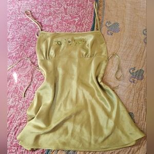 Lime Green Tie Satin Tank